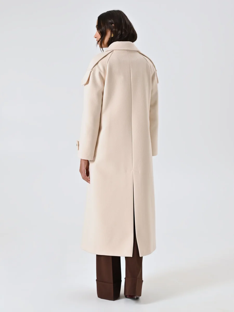 Cappotto Beige Doppiopetto Over con Mostrine – Image 5