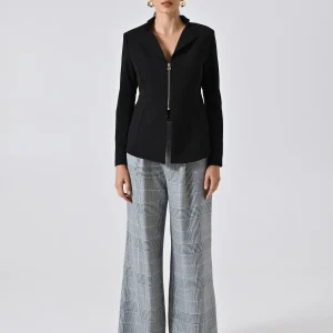 Giacca Nera in Scuba mano Crepe