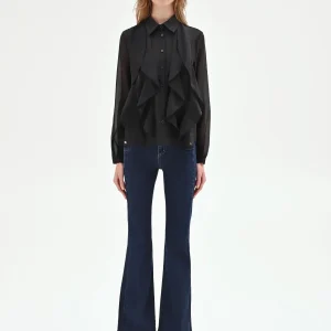 Camicia nera con rouches