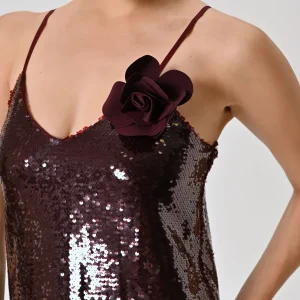 Abito Bordeaux in Paillettes all-over