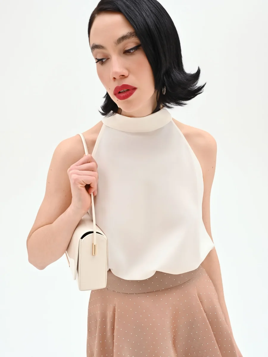 Top panna con scollo all'americana – Image 8