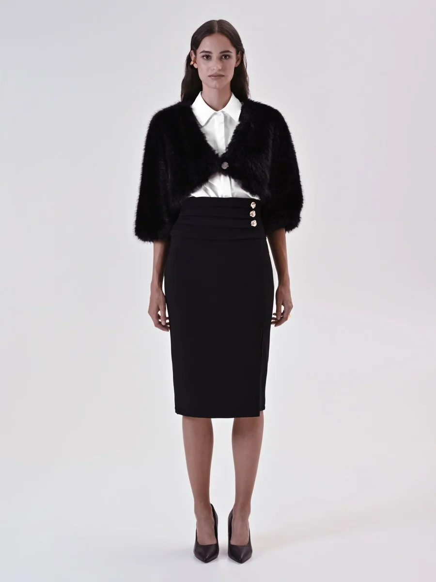 Coprispalle effetto Pelliccia Nera – Image 5