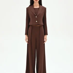 Giacca blazer cioccolato con bottoni design