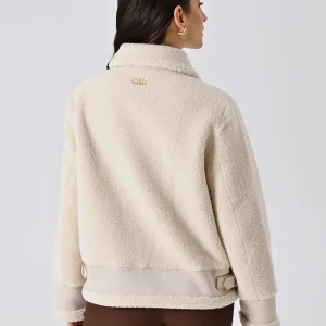 Giacca Bombardier effetto Sherling Bianca