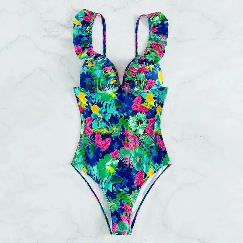 Camille - Maillot De Bain À Volants Avec Imprimé Floral Élégant – Image 4