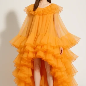 Robe Orange Asymétrique