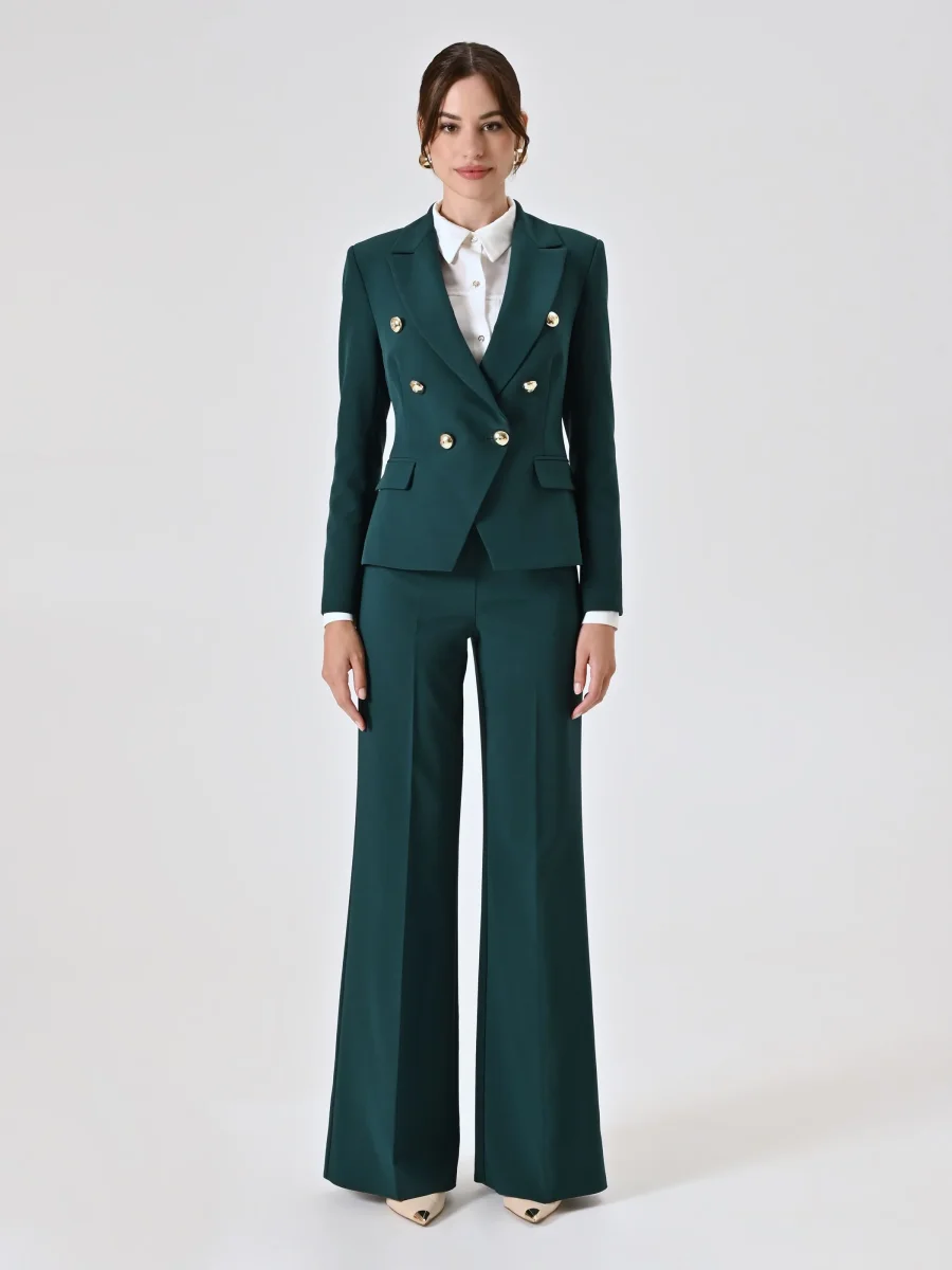 Giacca Doppiopetto Verde in Tessuto Tecnico – Image 6