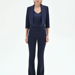 Giacca corta blu a bolero