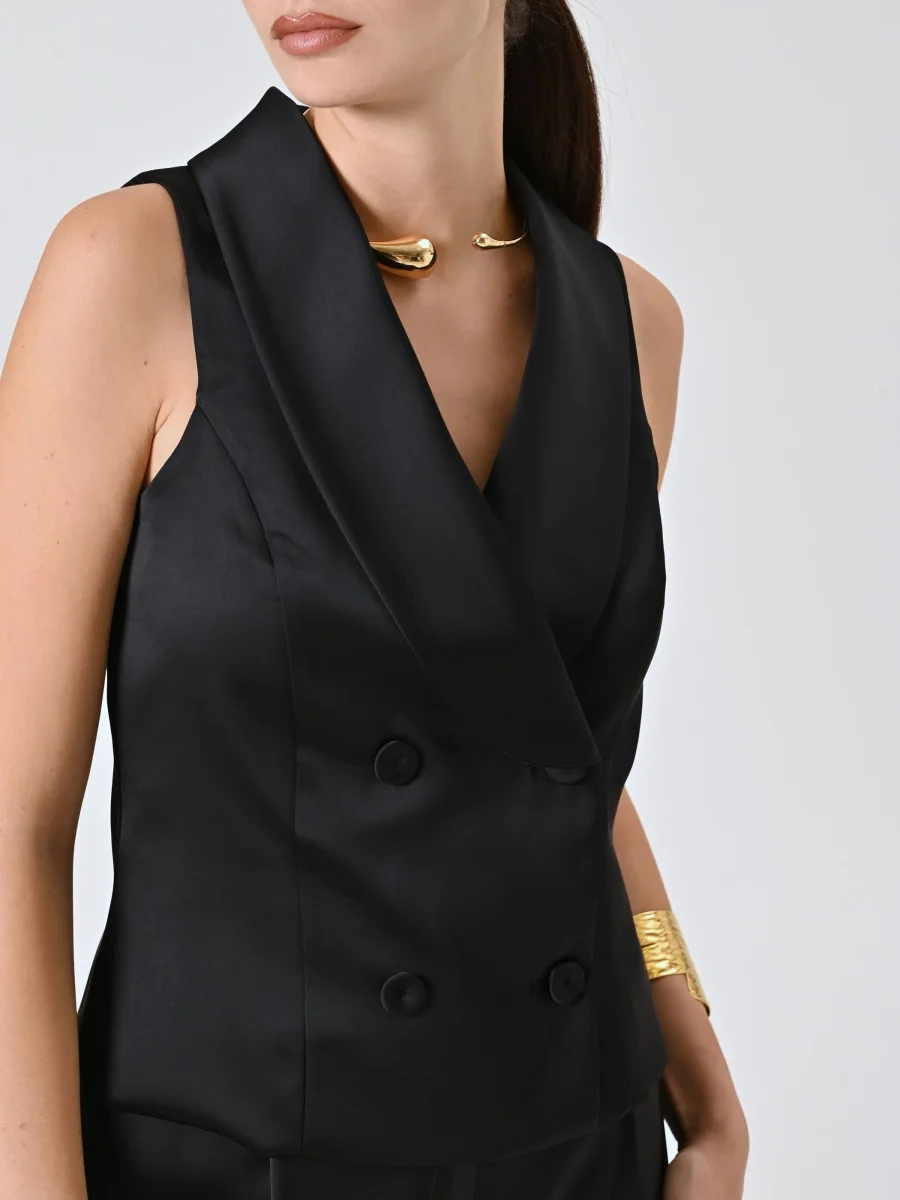 Gilet Nero in Raso – Image 3