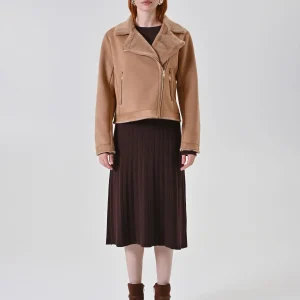 Giacca effetto Montone Beige