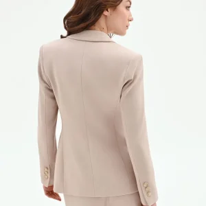 Giacca monopetto color tortora beige