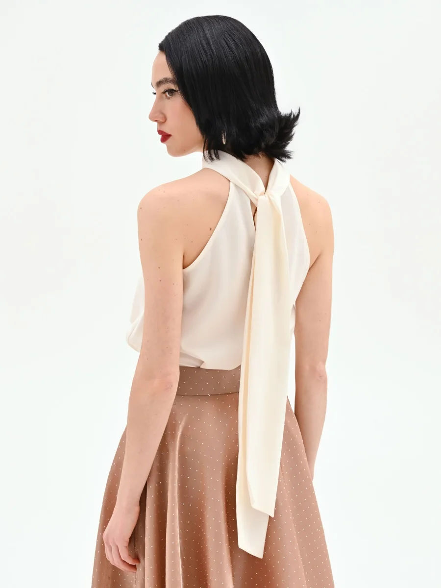 Top panna con scollo all'americana – Image 5