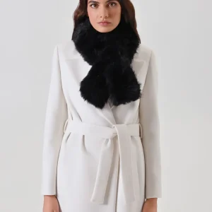 Sciarpa effetto pelliccia nera