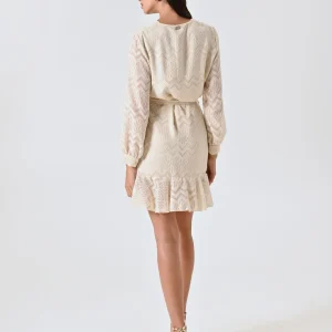 Abito Devoré Bianco con Balza