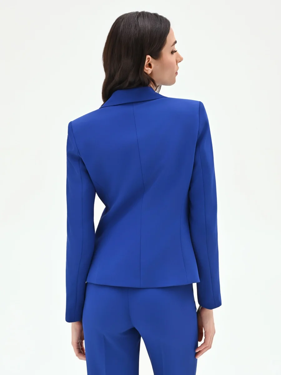 Giacca blu cina dalla linea sciancrata – Image 4