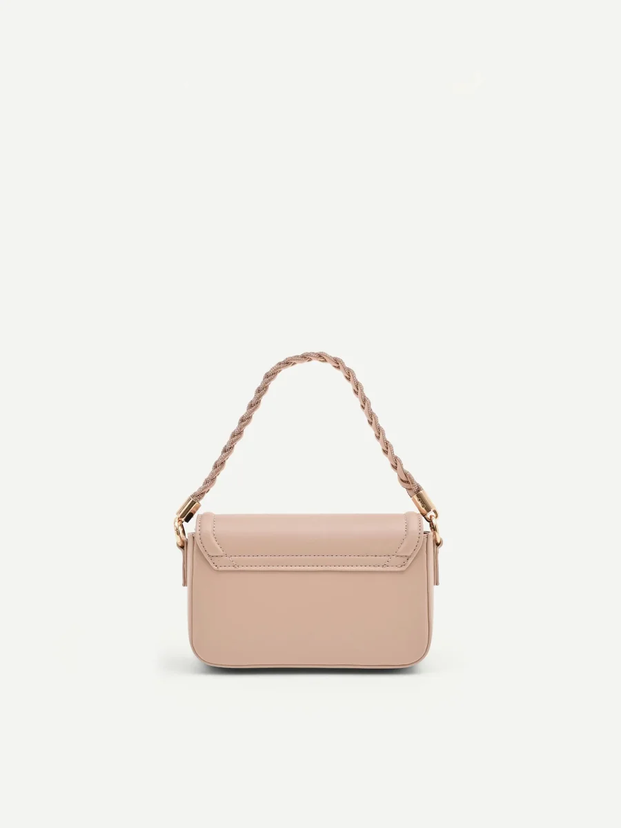 Borsa pochette rosa con fiocco gioiello – Image 3