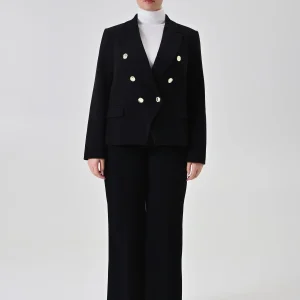 Blazer curvy nero chevron