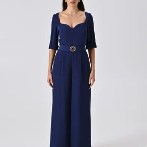 Tuta Blu con Scollo a Cuore in Cadi