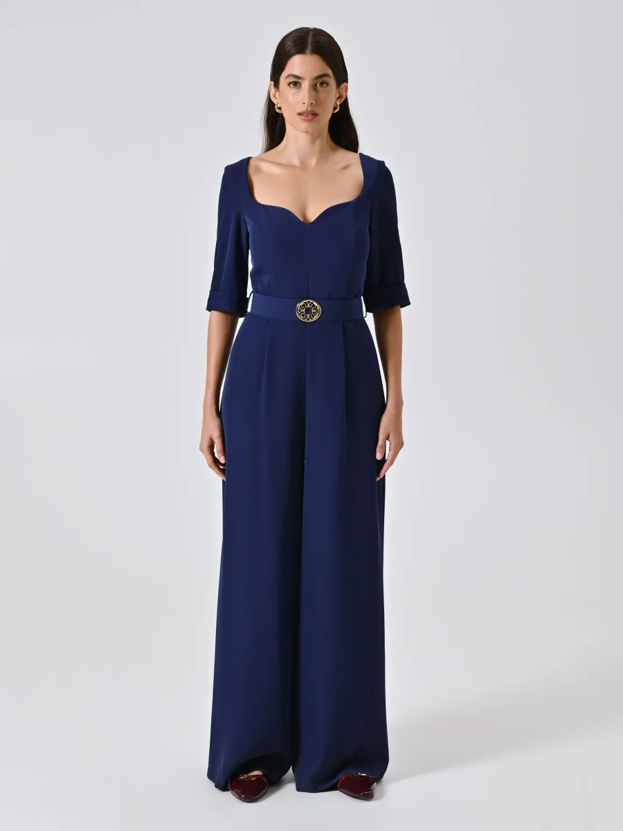 Tuta Blu con Scollo a Cuore in Cadi