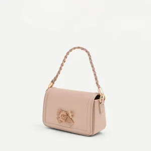 Borsa pochette rosa con fiocco gioiello