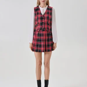 Gilet In Tartan Lurex