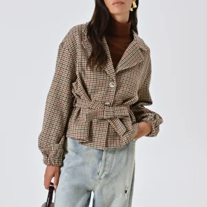 Cappotto Corto Pied-de-Poule Multicolor