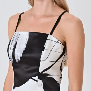 Top Bustier stampa Black & White