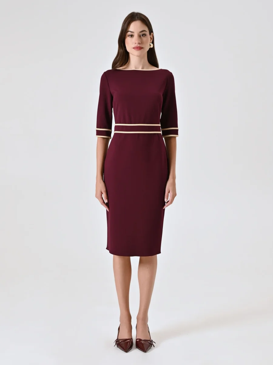 Tubino Bordeaux con Piping – Image 2