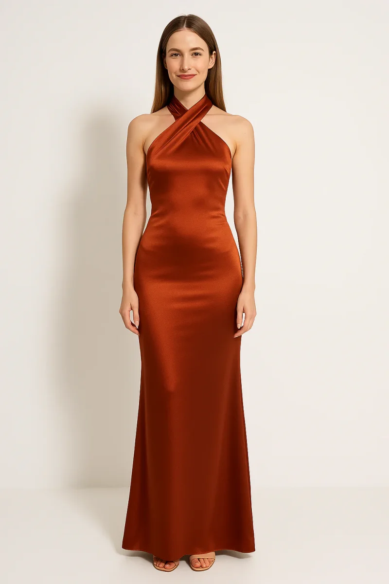 Robe De Soirée Longue Orange