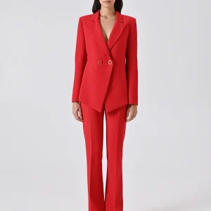 Giacca Rossa Doppiopetto in Tessuto Tecnico