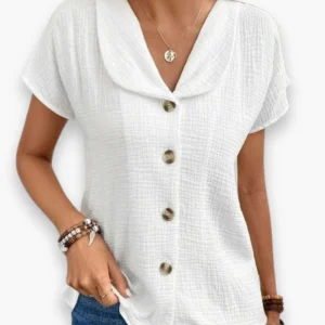 Chemisier Boutonnée Col Souple Pour Femme | Élégante Et Légère