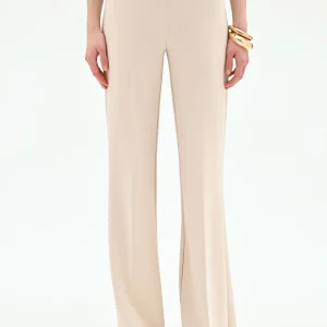 Pantalone a palazzo beige chiaro