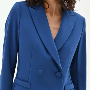 Giacca doppiopetto blu brillante