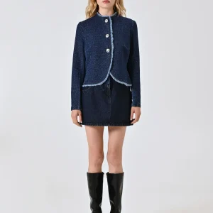 Giacca Denim con Dettagli Lurex