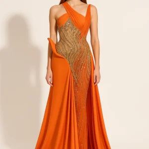 Robe De Soiree Orange Brûlé