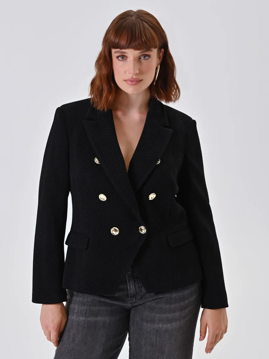 Giacca Curvy Nera Doppiopetto – Image 6