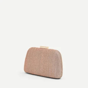 Pochette rigida oro con trama glitterata