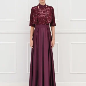 Coprispalle in paillettes bordeaux