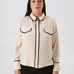 Camicia Curvy con Piping