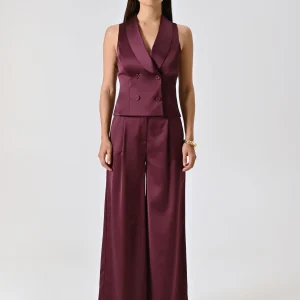 Gilet Bordeaux in Raso