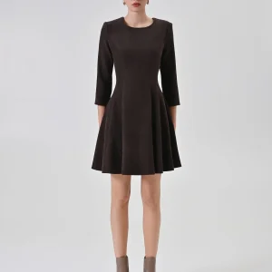 Abito a ruota in velluto cioccolato