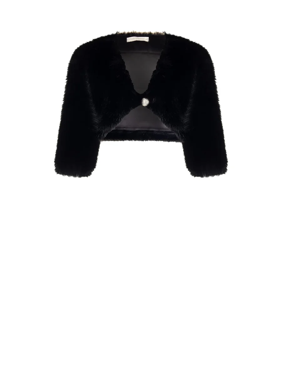 Coprispalle effetto Pelliccia Nera – Image 7