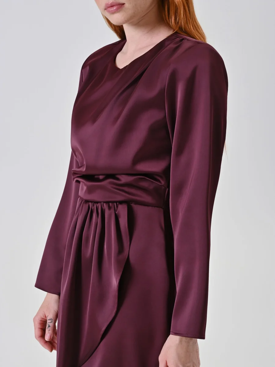 Abito in Raso Bordeaux – Image 4