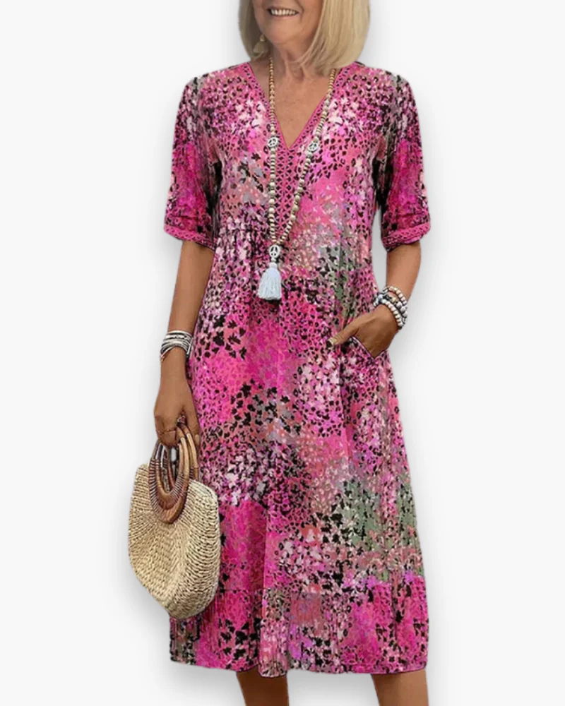 Robe Fleurie Midi pour Femme | Élégant et Confort – Image 4