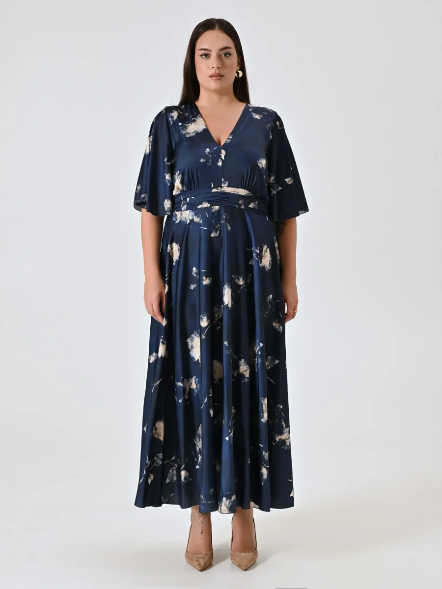 Abito Curvy Blu stampa Floreale – Image 5