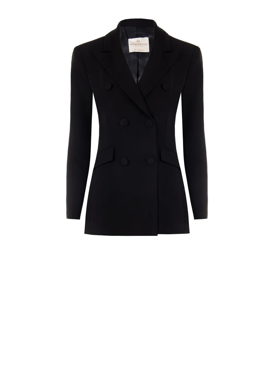 Giacca Nera Doppiopetto con Bottoni Ricoperti – Image 8