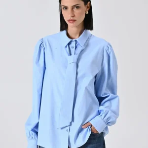 Camicia Micro Strass con Fiocco