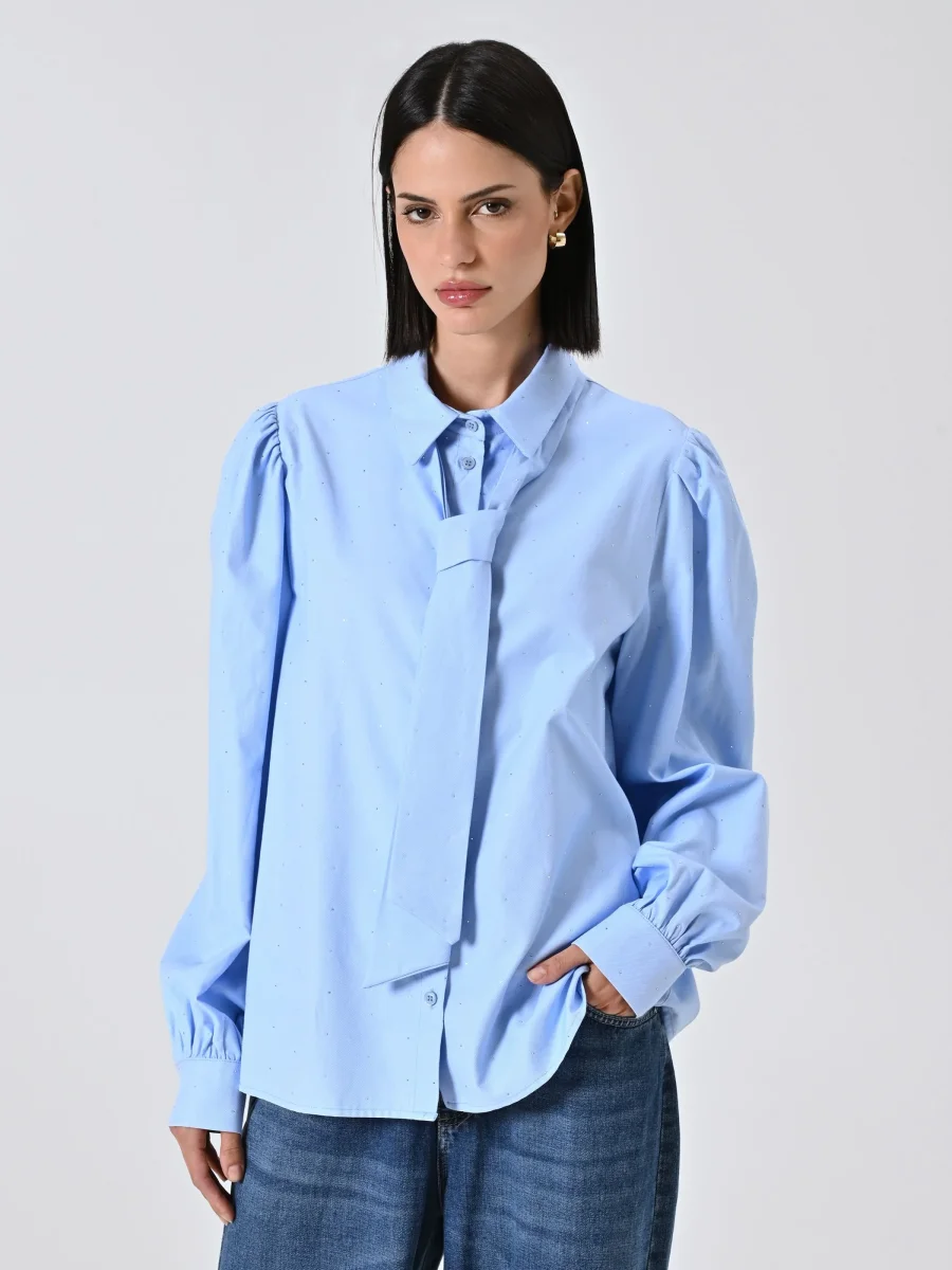 Camicia Micro Strass con Fiocco – Image 2