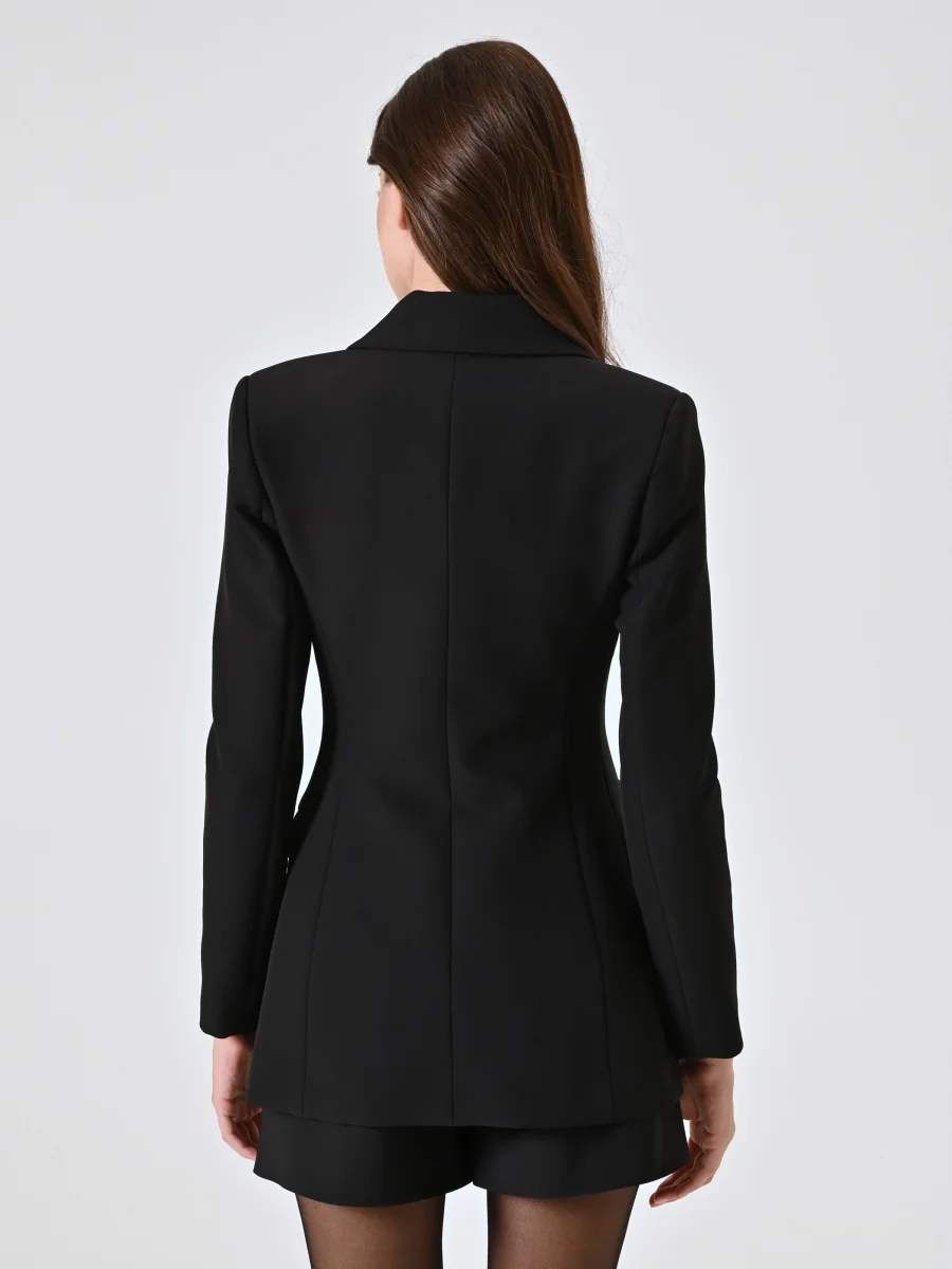 Giacca Nera Doppiopetto con Bottoni Ricoperti – Image 7