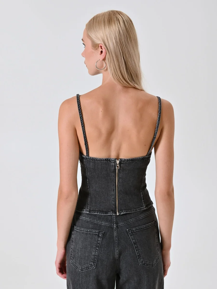 Top Grigio con Strass – Image 6